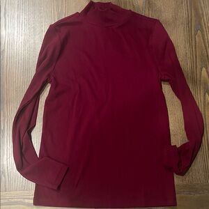 LOFT Deep Red Long Sleeve Tee
